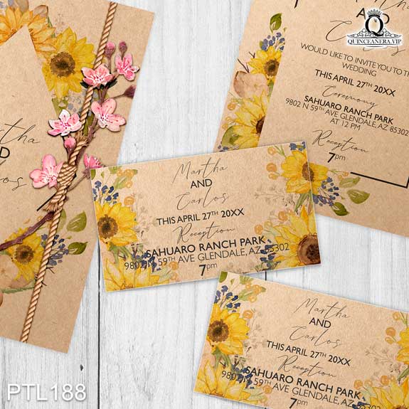 Invitaciones de Quinceañera de Girasoles PTL188 - PTL188