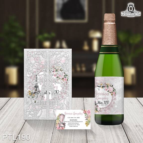 Invitaciones de 15 Años de París Torre Eiffel PTL190