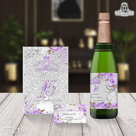 Invitaciones de Quinceañera de Coronas Diamantes PTL191 - PTL191