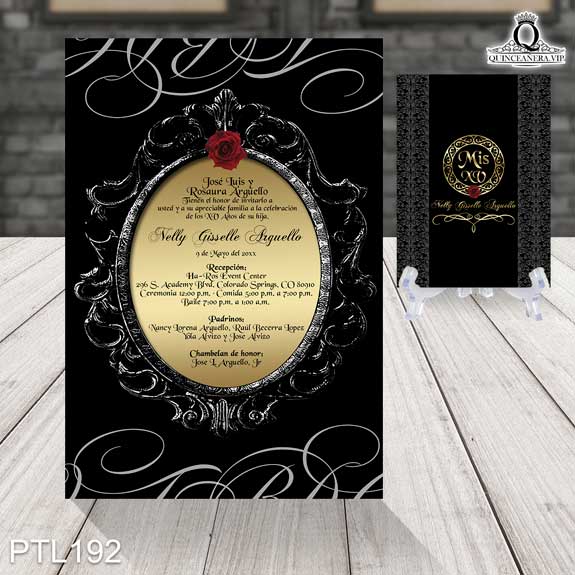 Invitaciones de Quinceañera de La Bella y La Bestia PTL192 - PTL192
