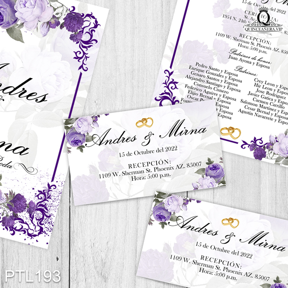 Invitaciones de Quinceañera de Flores poenia PTL193 - PTL193