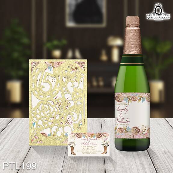 Invitaciones de Quinceañera de Vaquero botas vaqueras PTL199 - PTL199