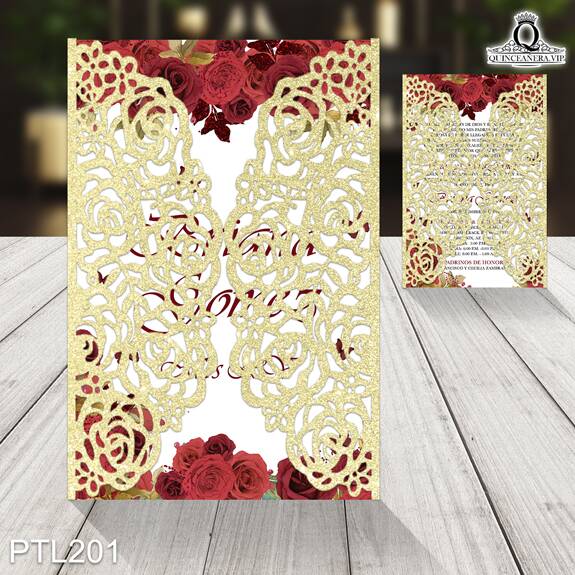 Invitaciones de Quinceañera de Flores mariposas PTL201 - PTL201