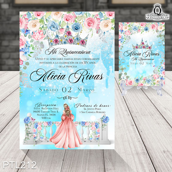Invitaciones de 15 años de la Princesa Aurora - PTL212