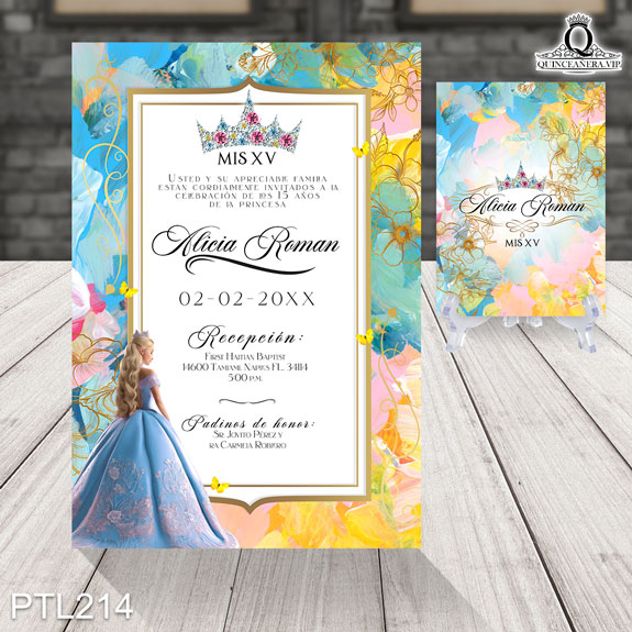 Invitaciones de Quinceañera de la Bella Durmiente - PTL214