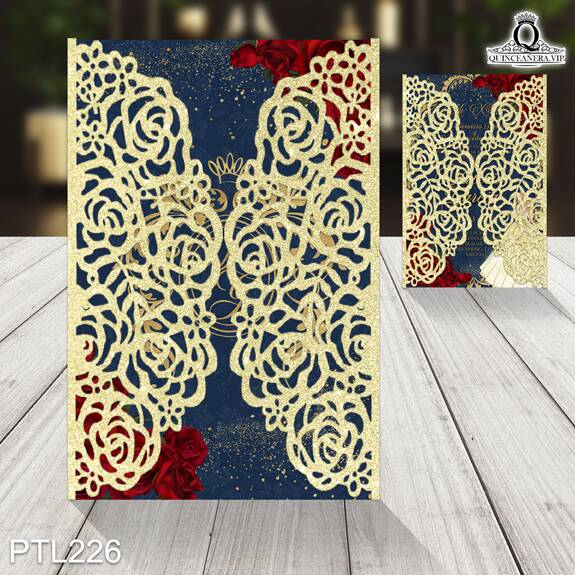 Invitaciones de Quinceañera de la Bella y la Bestia - PTL226