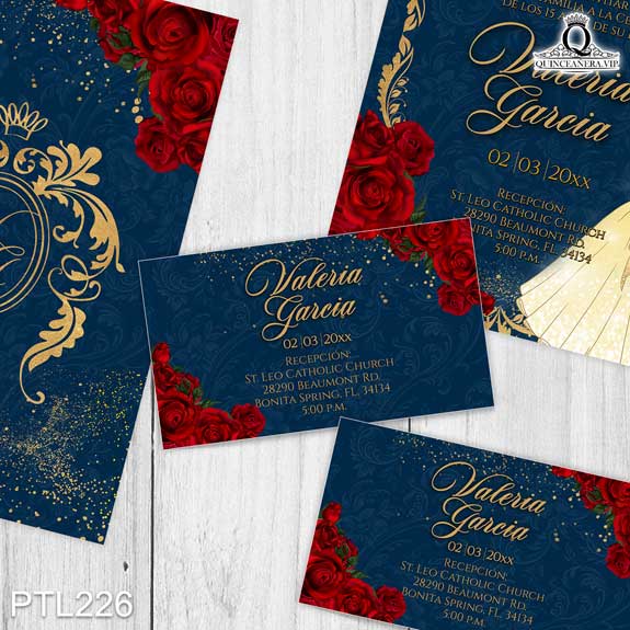 Invitaciones de Quinceañera de la Bella y la Bestia - PTL226
