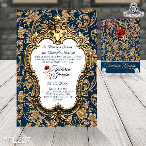 Invitaciones del Espejo de la Bella y la Bestia - PTL227