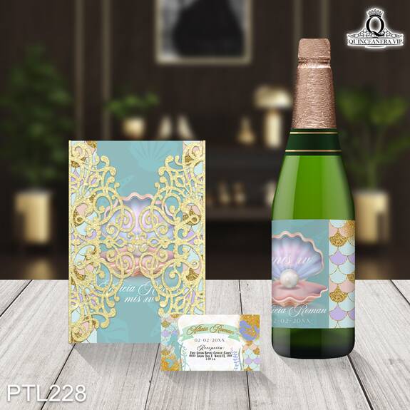 Invitaciones de xv años de la Sirenita - PTL228