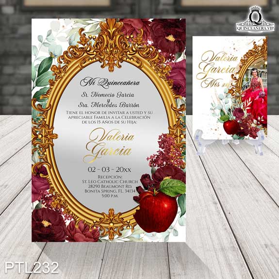 Invitaciones de xv años de Blanca Nieves - PTL232