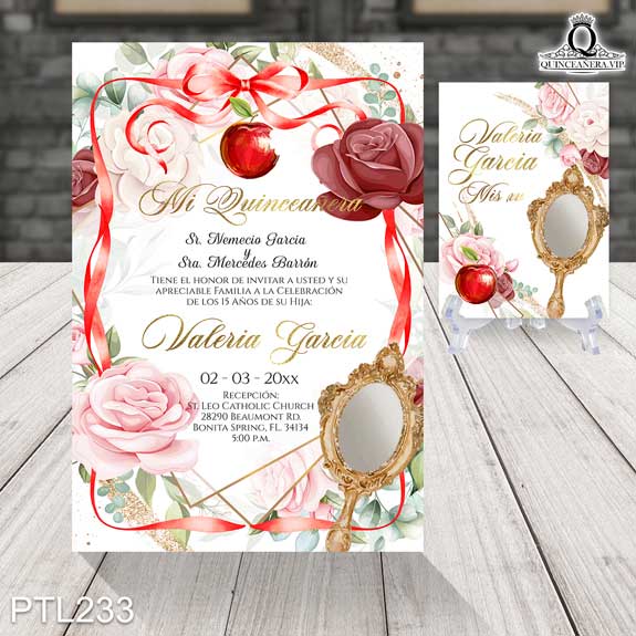 Invitaciones de Quinceañera de Blancanieves - PTL233