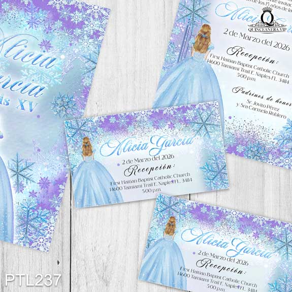 Invitaciones de xv años de Elsa de Frozen - PTL237