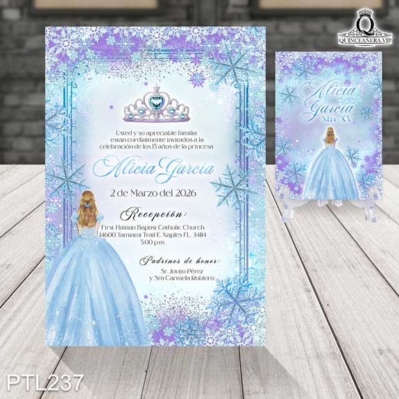 Invitaciones de xv años de Elsa de Frozen - PTL237