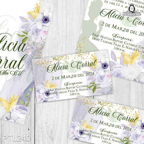 Invitaciones de 15 años de la Princesa y el Sapo - PTL240