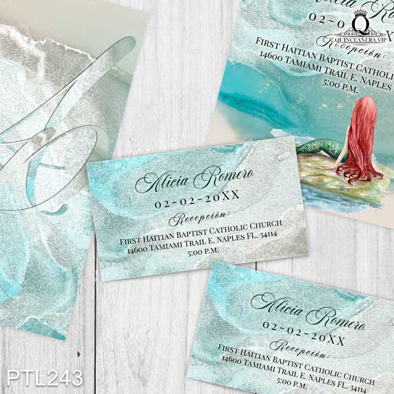 Invitaciones de Quinceañera de la Sirenita - PTL243