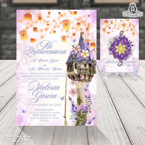 Invitaciones de la Torre de Rapunzel - PTL247
