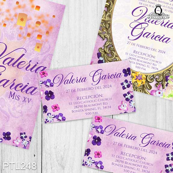 Invitaciones de Quinceañera de Rapunzel de Enredados - PTL248