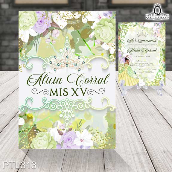Invitaciones de Quinceañera de la Princesa Tiana - PTL313